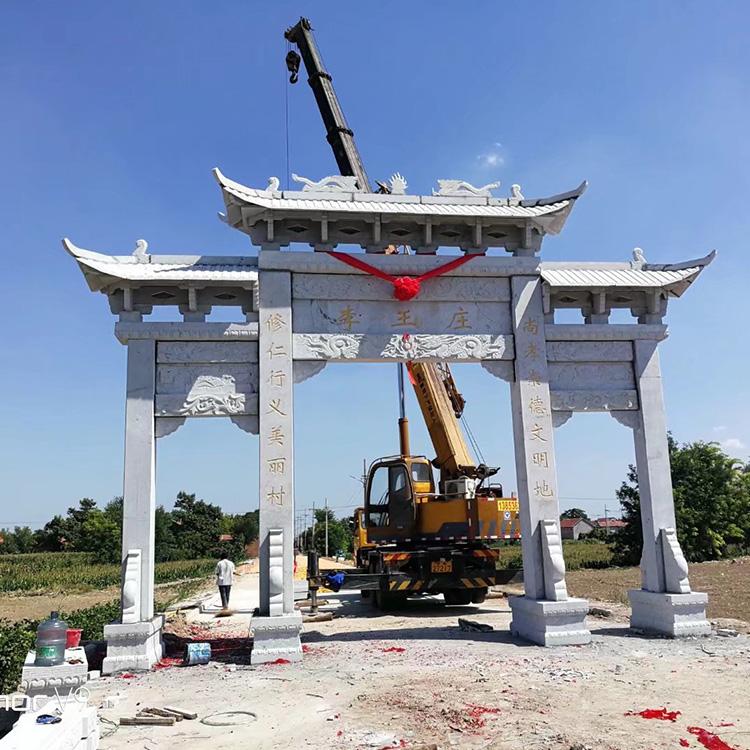 石牌坊 花岗岩石雕牌楼 达辉石业