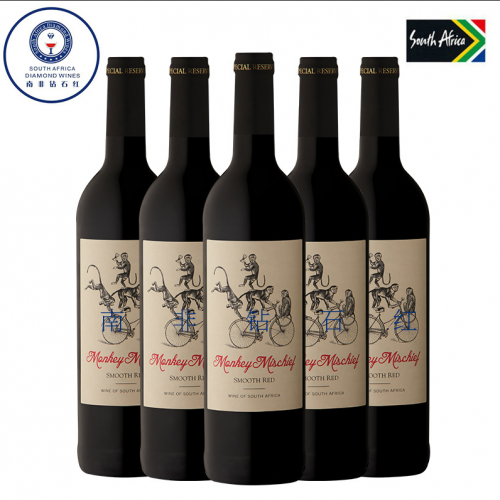 南非原瓶进口红酒嘻猴—柔和干红葡萄酒 原瓶原装进口南非红酒