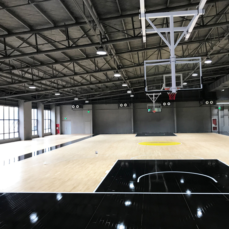 厂家直销柞木  枫木 运动木地板 篮球馆体育地板 室内球场