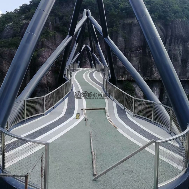 桥梁防抛网 天桥安全防护网 桥梁造型柔性金属绳网