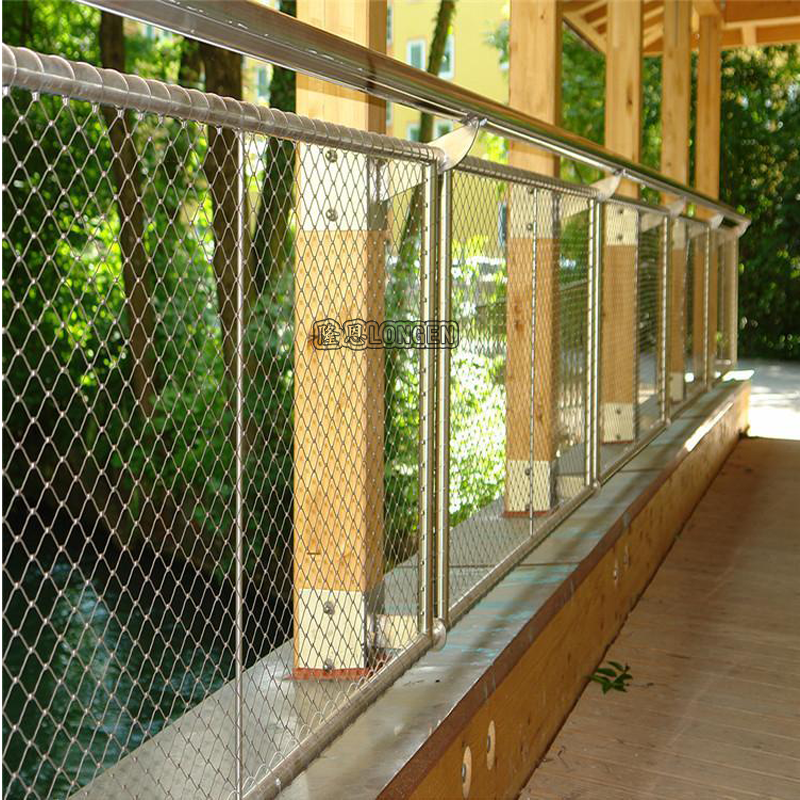楼梯扶手防护网 栏杆绳网护栏 公园长廊建设防护