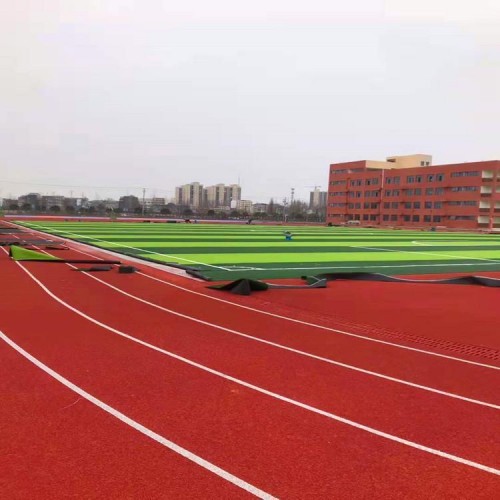 豪玉体育 学校运动场塑胶跑道施工 epdm材料聚氨酯颗粒