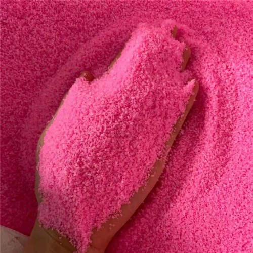 厂家供染色烧结彩砂网红沙滩粉色沙子耐晒粉红砂子景区粉色彩砂粒