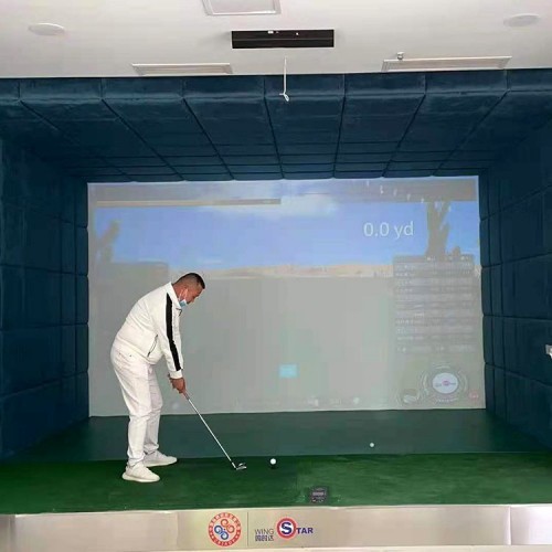 鸣时达全民模拟高尔夫设备 俱乐部室内虚拟球场练习器